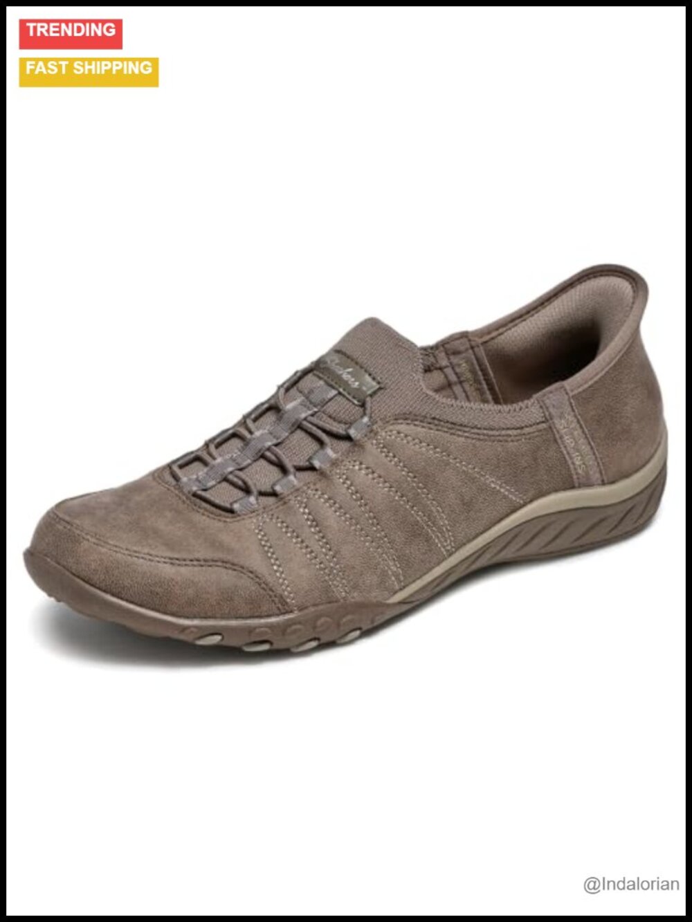 Hands Free Slip-Ins Breathe Easy Athletic Walking Shoes Faux Leather Vegan